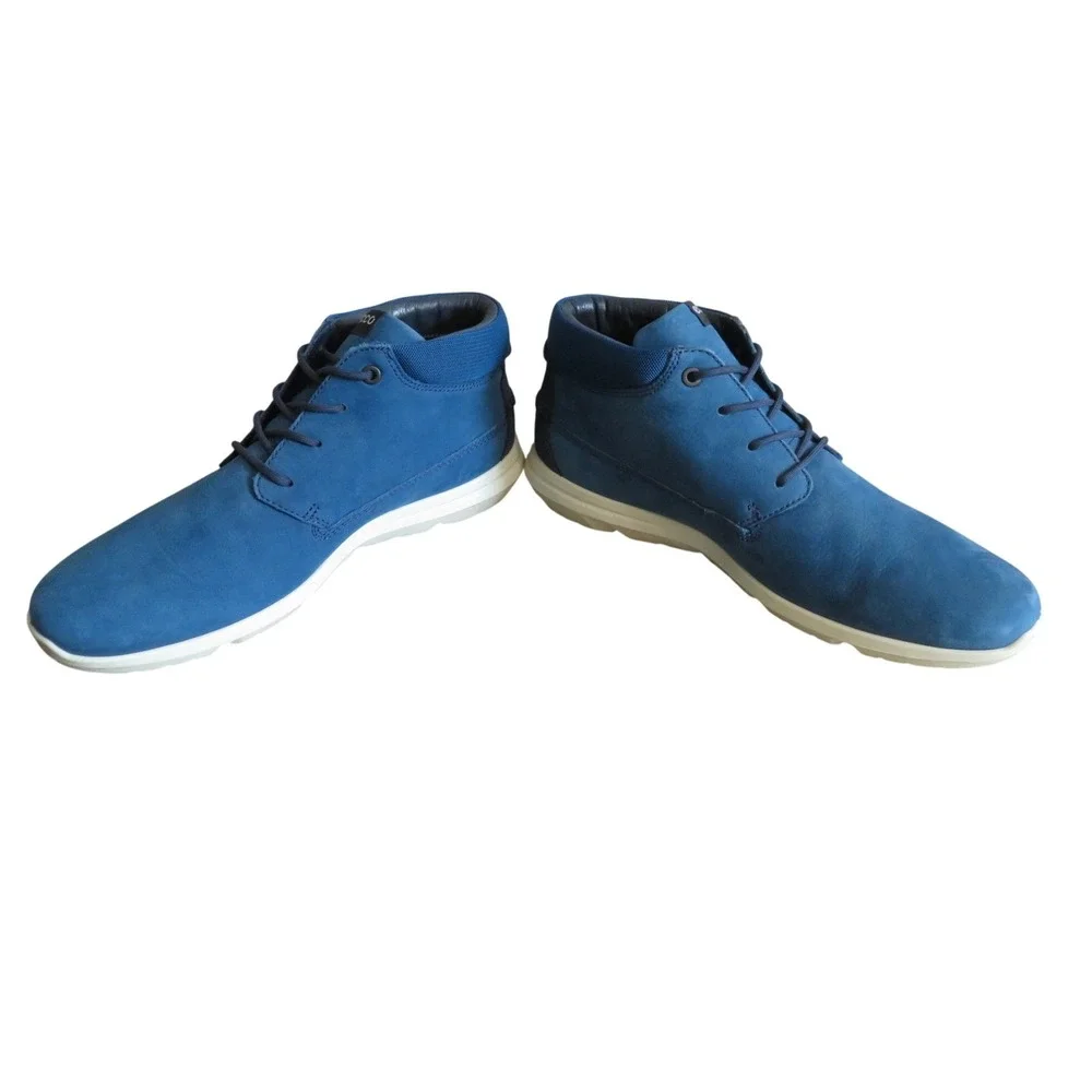 ECCO Calgary Mens Blue Nubuck Leather Chukka Boots Size 42 US 8.5-9